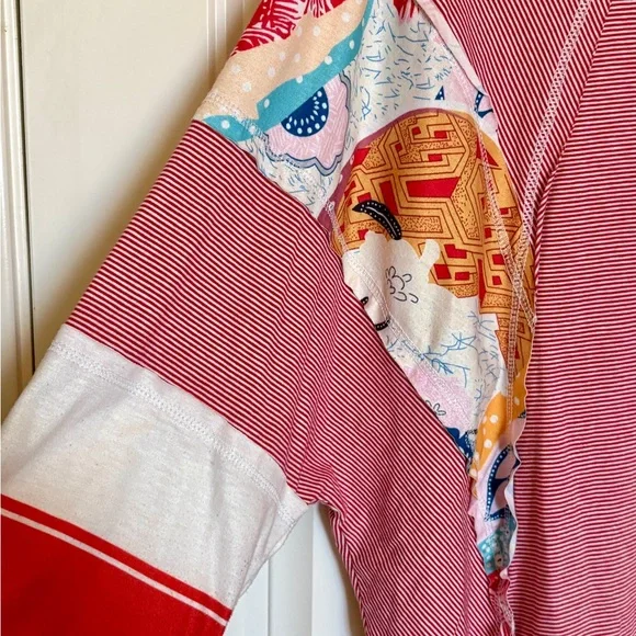 Colorful Patchwork Women's Top - Picture 3 of 7